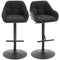 Bar Stools Set of 2, Swivel Counter Height Barstools with Back, Footrest, Armrests, Adjustable Height, Black