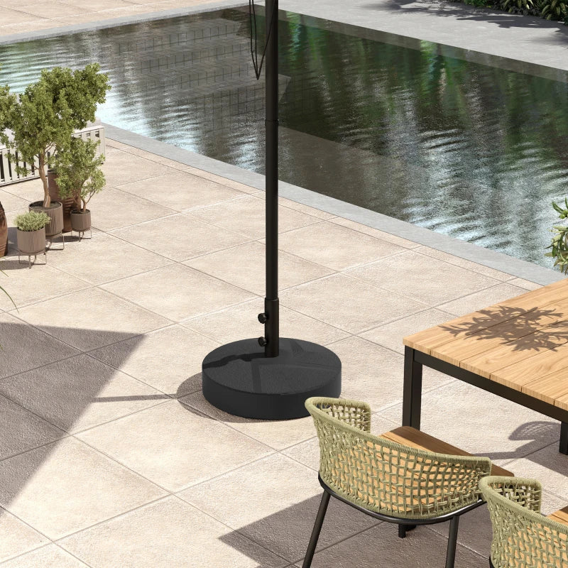 Patio Umbrella Base Holder, Heavy Duty Outdoor Umbrella Stand Base, Sand/Water Filled, Φ22" x 15.7" H, Black