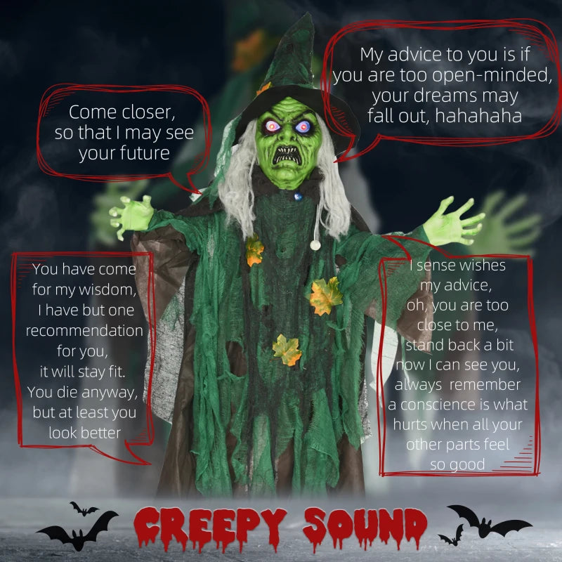 HOMCOM 62” Life-Size Outdoor Halloween Crawling Zombie – Animated Prop with Sound, Motion Activation & Light-Up Eyes 