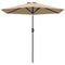 Patio Sun Umbrella, Outdoor Parasol with 6 Ribs, Coffee
