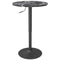 HOMCOM Adjustable Bar Table for 2, Round Pub Table with Steel Base for Home Bar, Small Dining Room, Black Marble