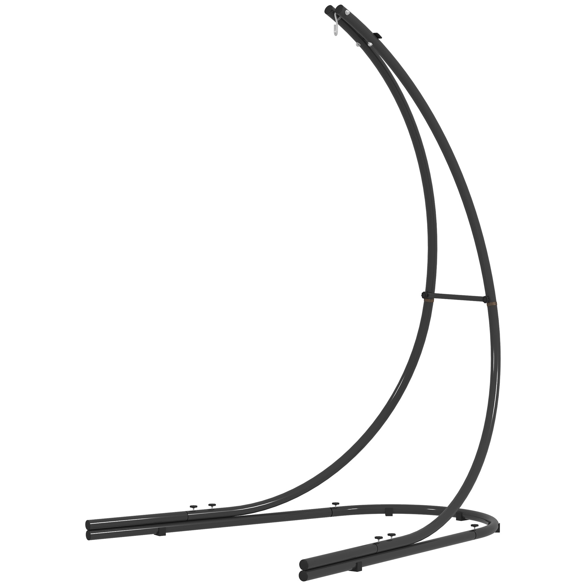 Outsunny Hammock Chair Stand, Heavy Duty Steel Hanging Chair Stand for Swing Chair, Egg Chair, with Extra Large Base, Black 
