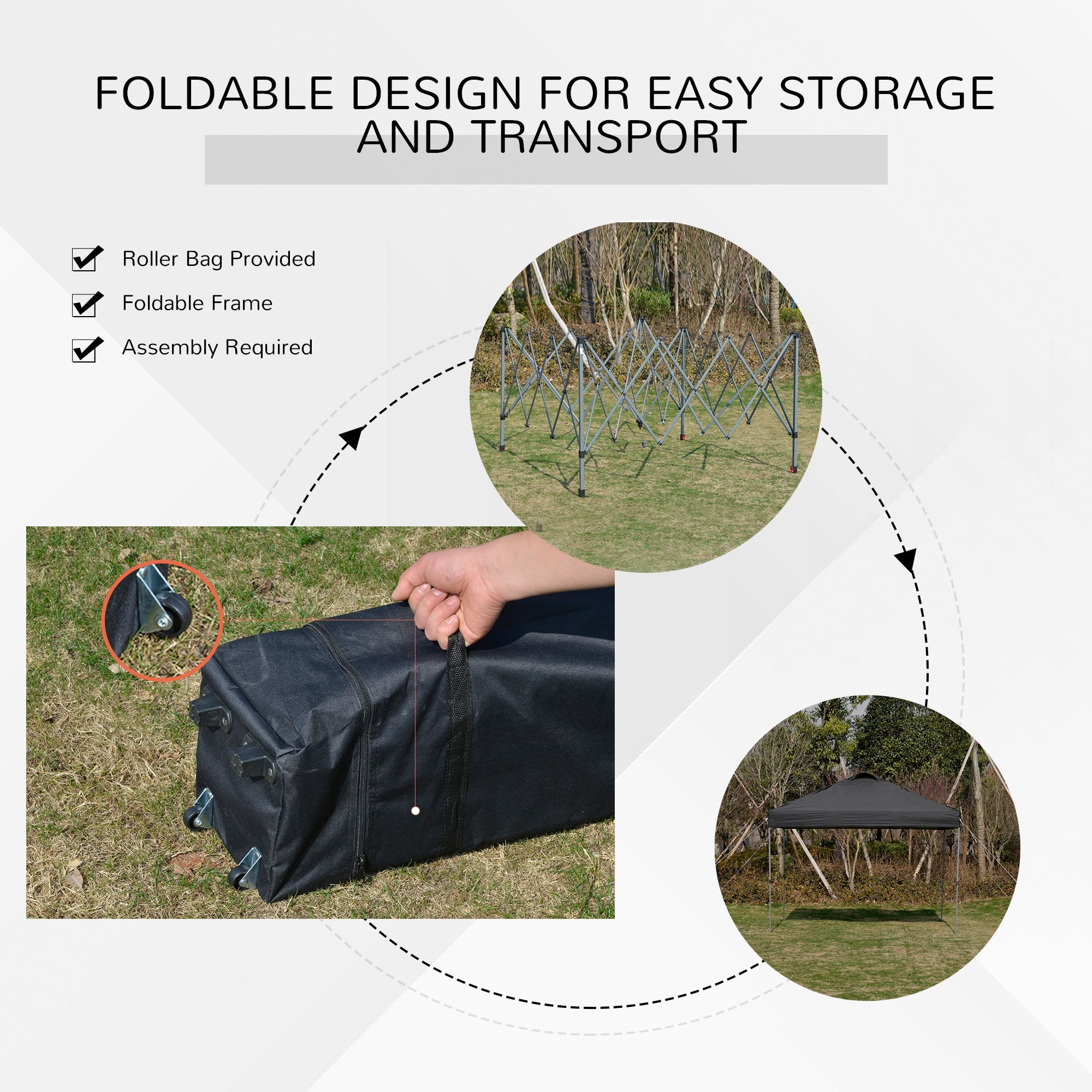 Outsunny 10' x 10' Pop Up Canopy Tent with Airy Top Vents and Wheeled Carry Bag for Outdoor, Garden, Patio, Black 