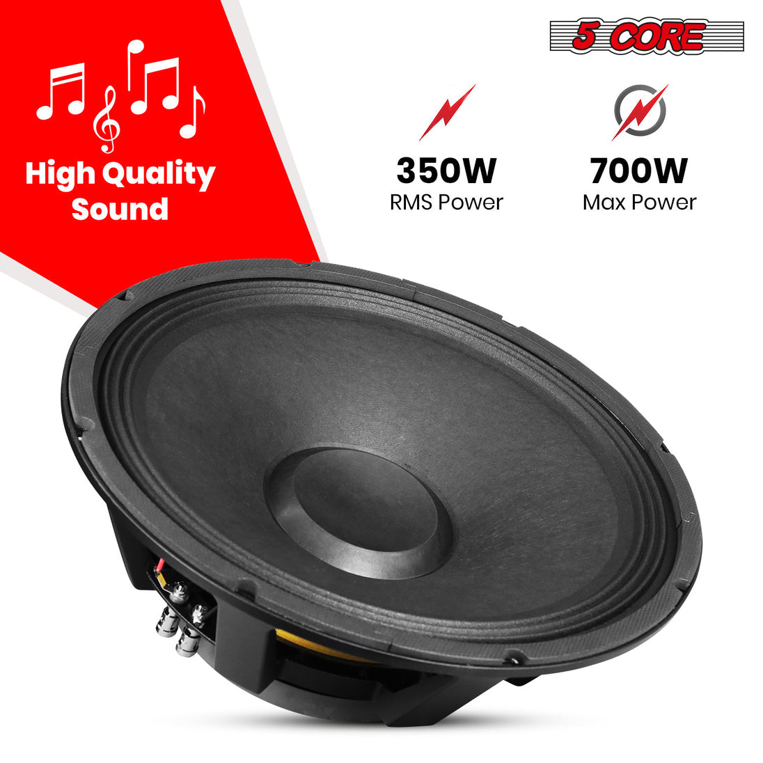 5Core 15 Inch Subwoofer Speaker 1500W Peak 8Ohm Full Range Replacement DJ Sub Woofer