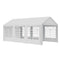 Outsunny 20'x10' Heavy Duty Outdoor Car Canopy Tent Shelter with Water-Resistant Sidewalls White
