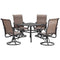 Outsunny Outdoor Dining Set 5-Piece with 4 Swivel Rocker Chairs and 37