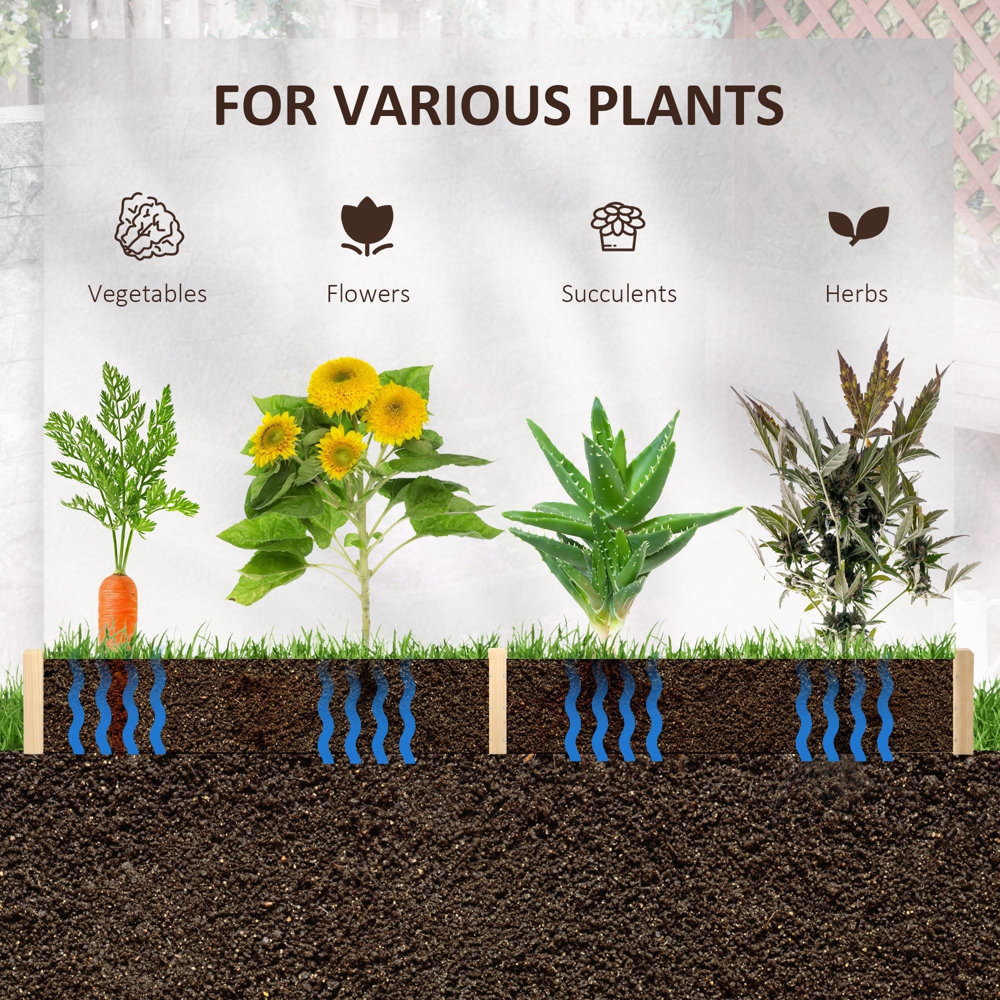 Outsunny 39" x 36" Screwless Raised Garden Bed Hexagon Planter Box Easy DIY Herb Garden Outdoor Patio Backyard Veggies Flowers 