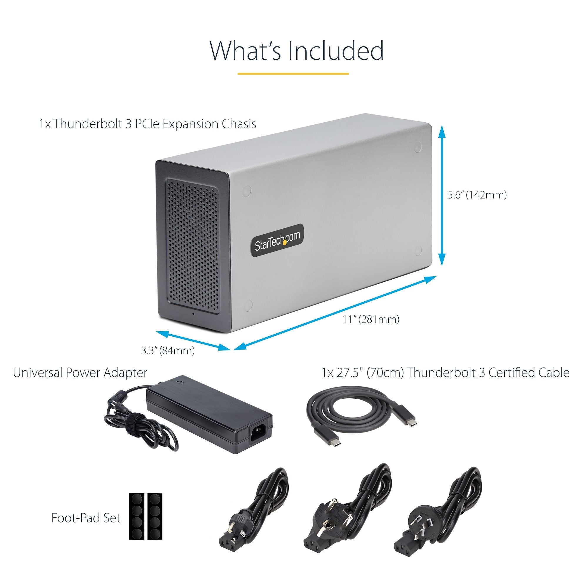 Thunderbolt 3 PCIe Expansion Chassis, External Enclosure W/Dual PCI Express Slots, PCIe Box for Laptops/Desktops, 8K/4K Output Via TB3/DP 1.4 Ports, For Video Capture/Fiber/Ethernet Cards - TAA 
