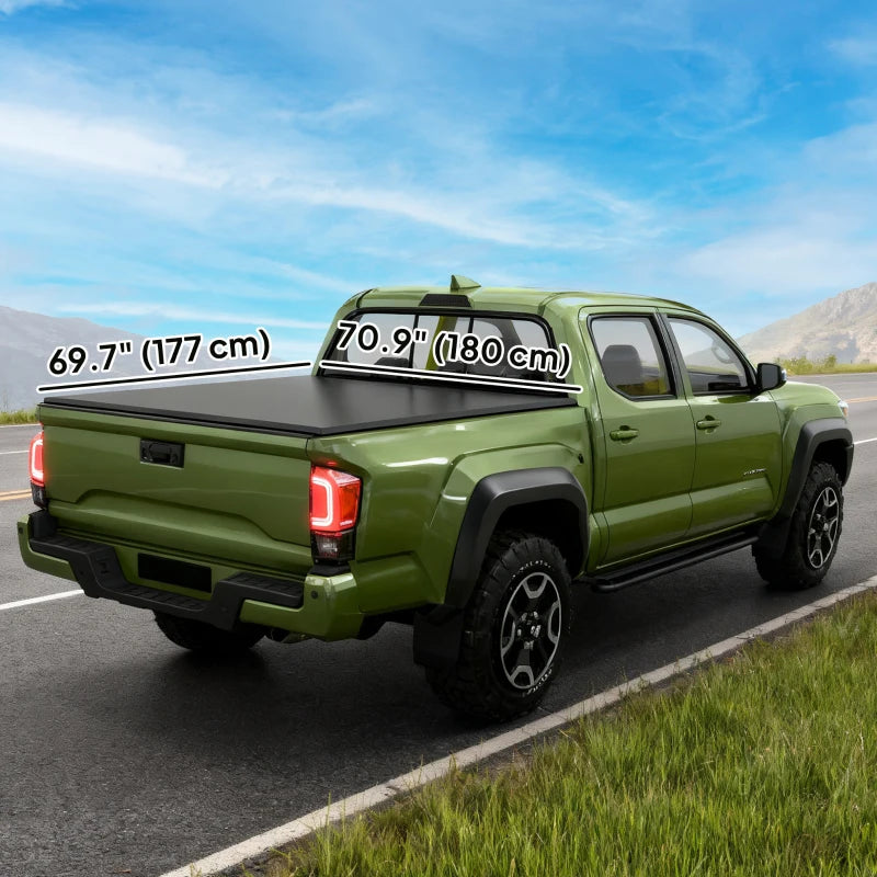 5'6'' Soft Tri-Fold Truck Bed Tonneau Cover for 5.5 ft Bed, Truck Bed Cover with Seal Strip, Black