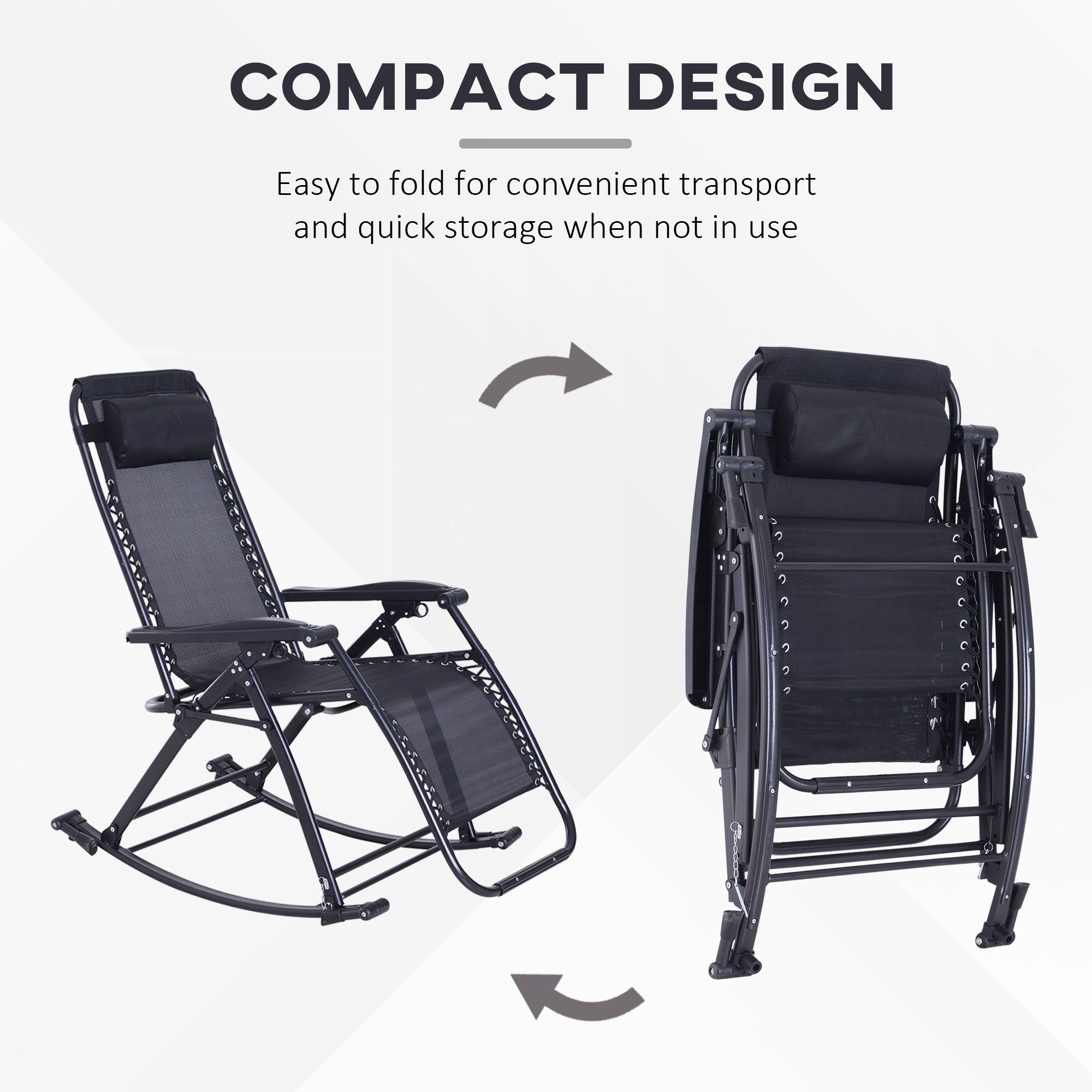 Outsunny Adjustable Zero Gravity Lounge Chair Recliner and Rocker Garden Sun Lounger Foldable Napping Seat 