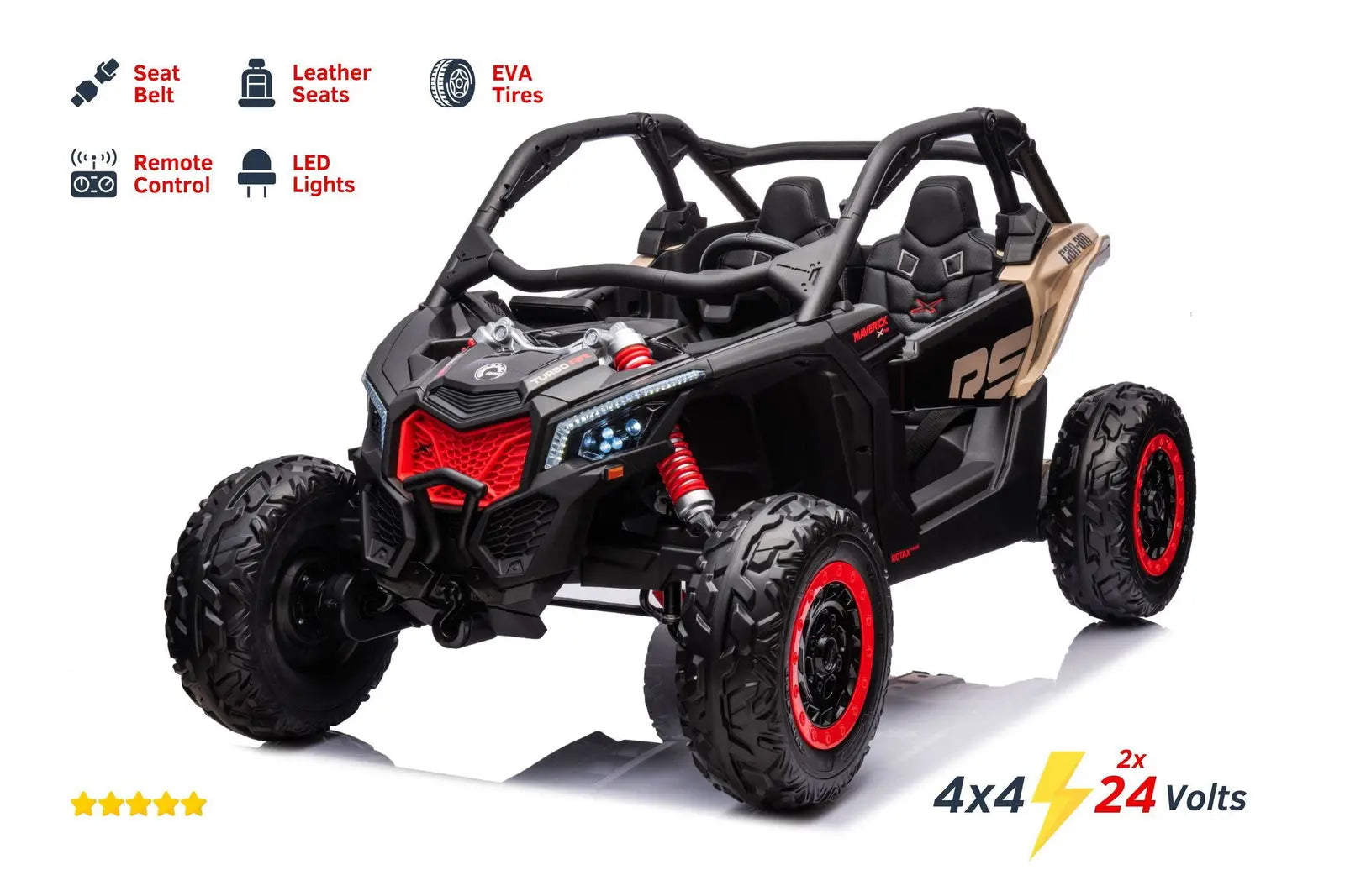 2x24V 4x4 Can Am Maverick 2 Seater Ride on UTV for Kids 