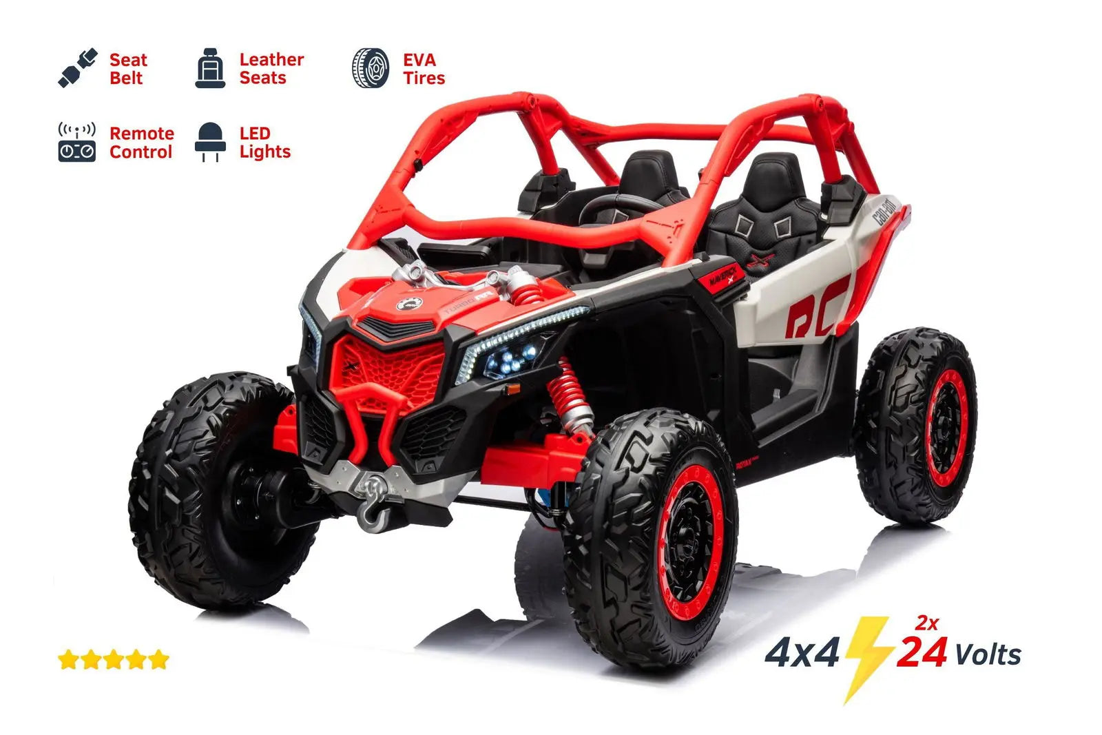 2x24V 4x4 Can Am Maverick 2 Seater Ride on UTV for Kids 