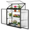 Polycarbonate Greenhouse with 2-Tier Shelves Gardening Green House for Patio Garden, Black