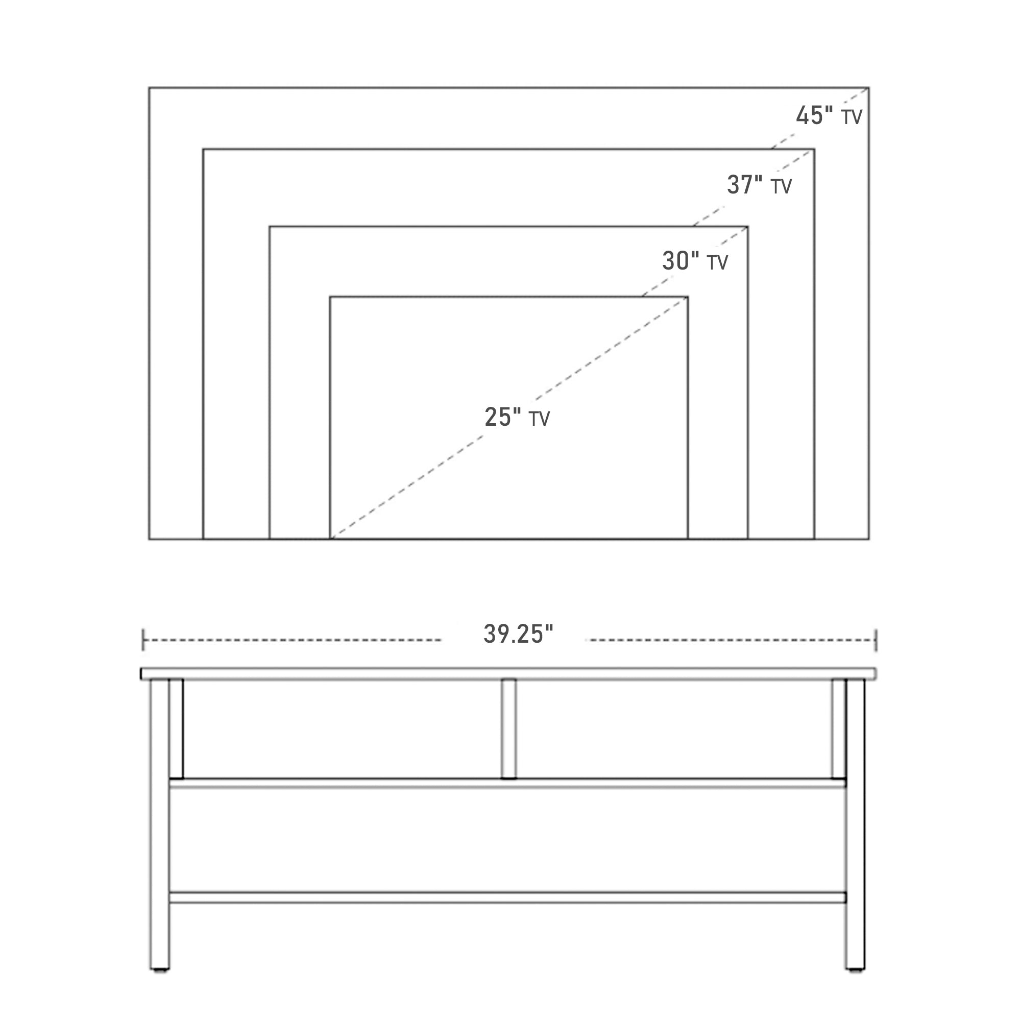 HOMCOM Mid Century TV Stand: For TVs up to 45", Media Console, Flat Screen, Entertainment Center, Rustic Brown 