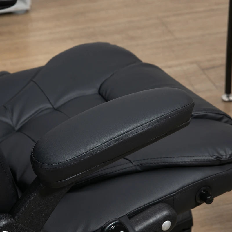 Executive Massage Chairs Heated High Back Reclining Office Chair Swivel Leather Adjustable Vibrating Furniture Black