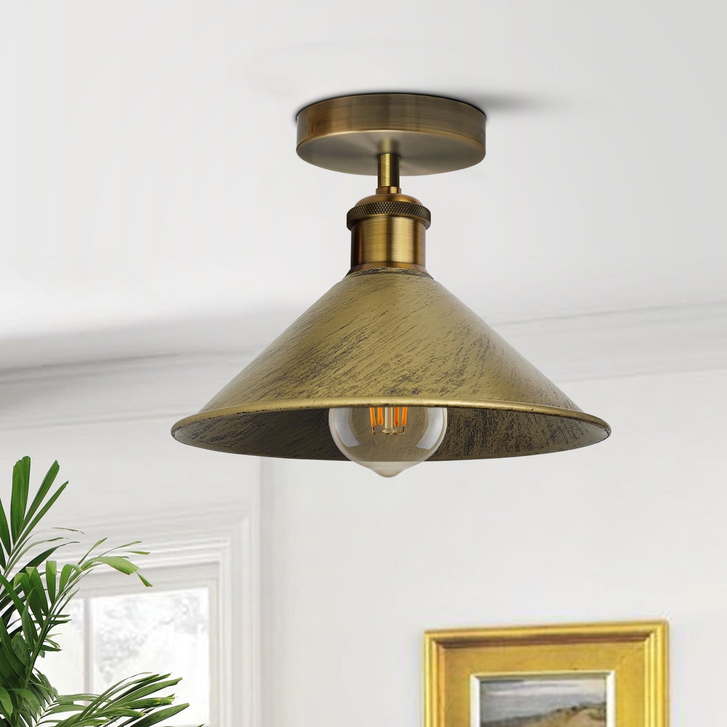 Adjustable Semi Flush Mount Metal ceiling Light Cone Shade ~2145 