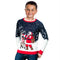 Boy Santa and Reindeer Sweater Festive Christmas Knit Cozy Winter Holiday Wear Stylish Seasonal Jumper