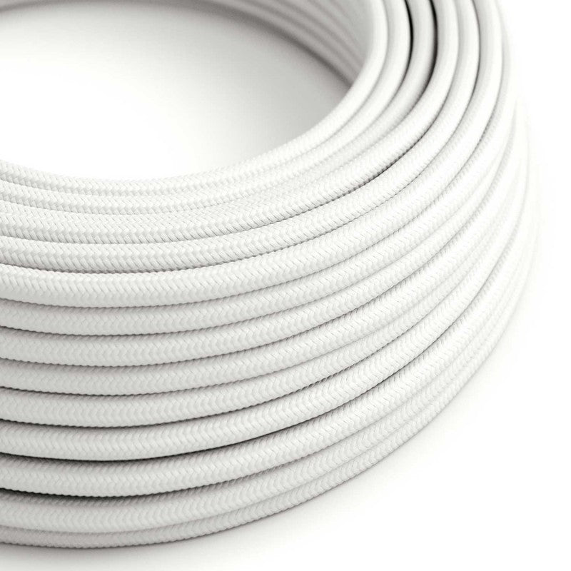 3-Core Electric Round Cable with White Color fabric finish~2127