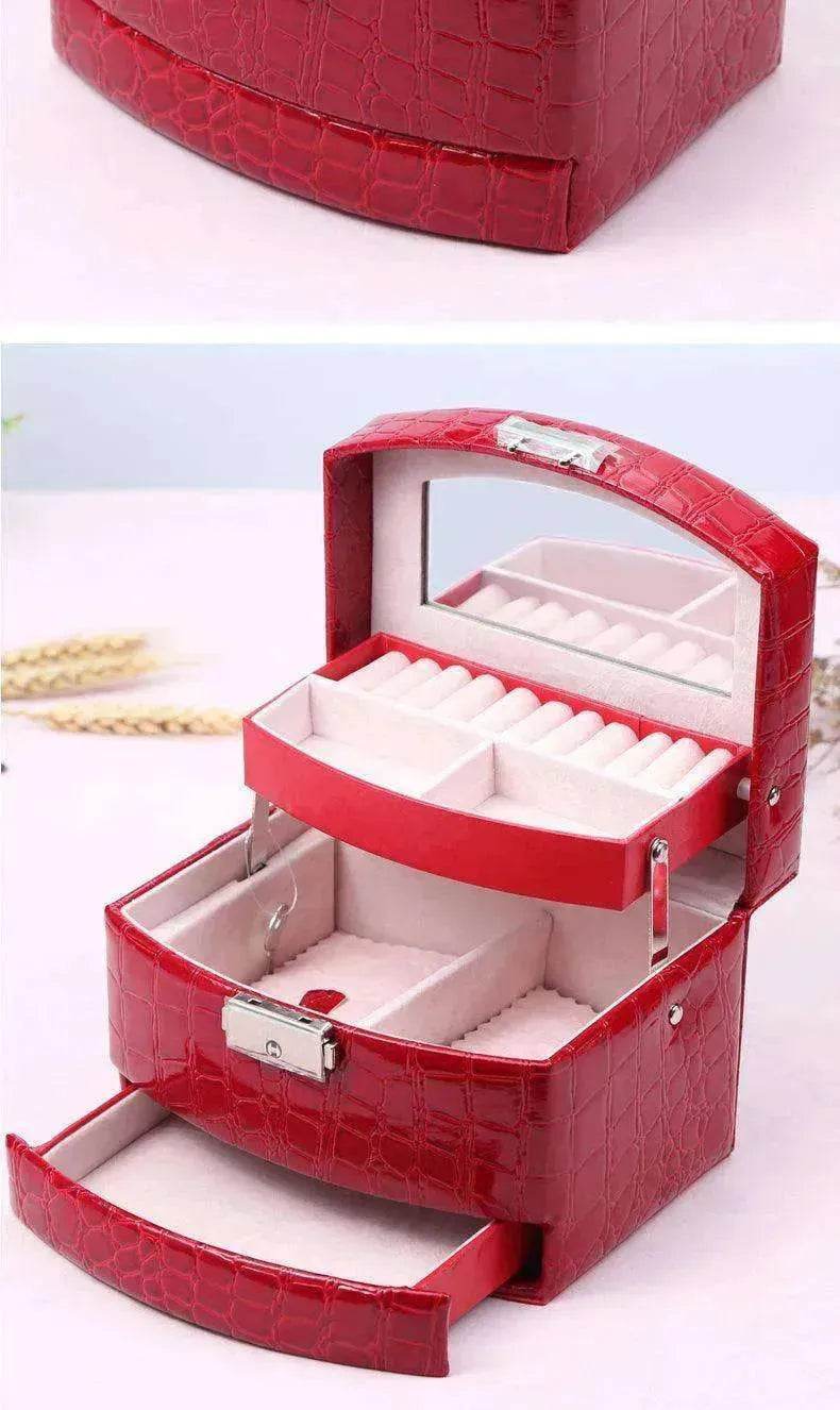 3 Layers Leather Luxury Jewelry Boxes 