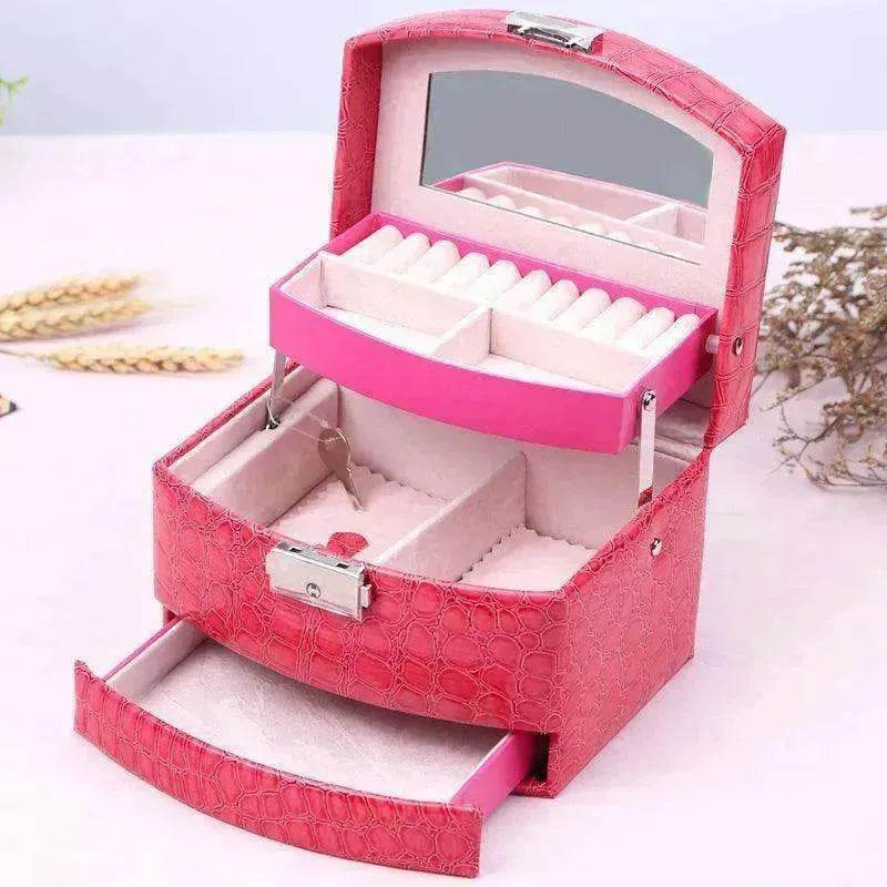 3 Layers Leather Luxury Jewelry Boxes 