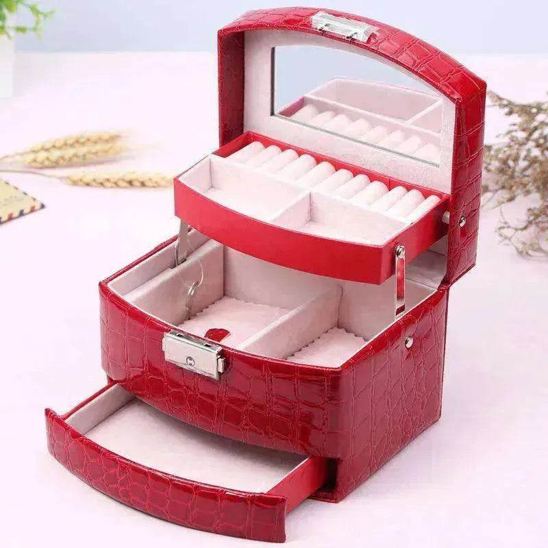 3 Layers Leather Luxury Jewelry Boxes 