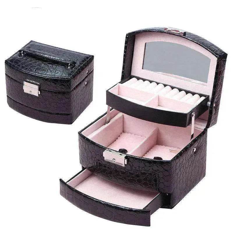 3 Layers Leather Luxury Jewelry Boxes 