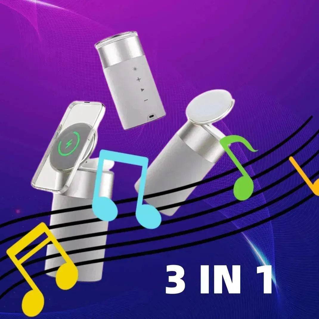 3 In 1 Multi-Function IPhone And AirPods Wireless Charger Portable Bluetooth Speaker With Touch Lamp For Home And Office 