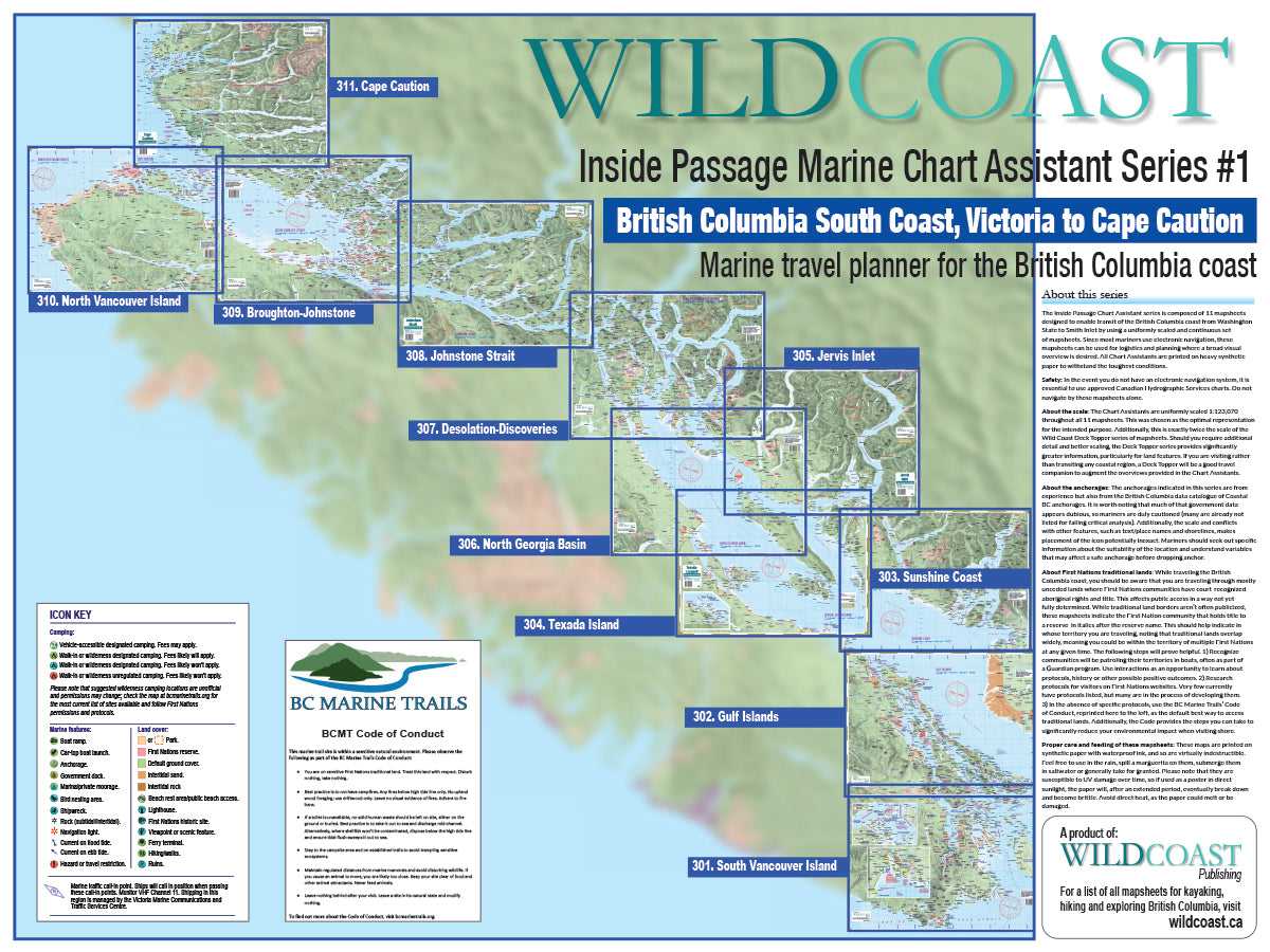 300 Inside Passage Marine Chart Assistant Series #1: British Columbia South Coast 