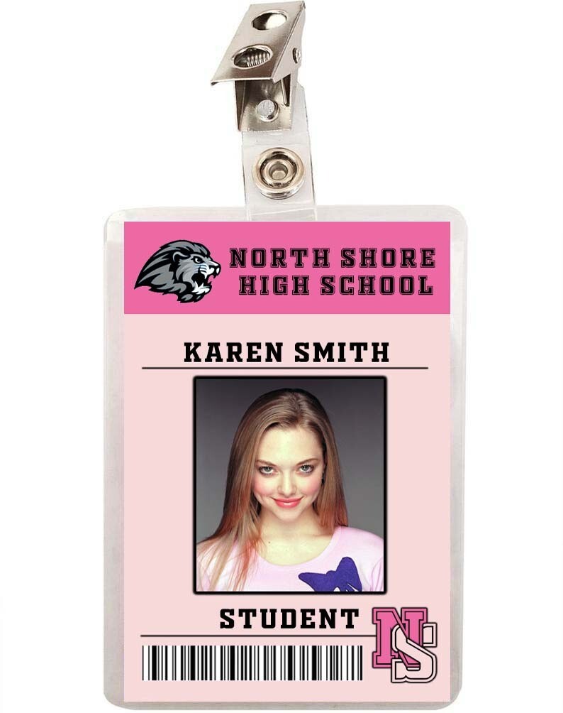Mean Girls Karen Smith North Shore High School Student ID Badge 