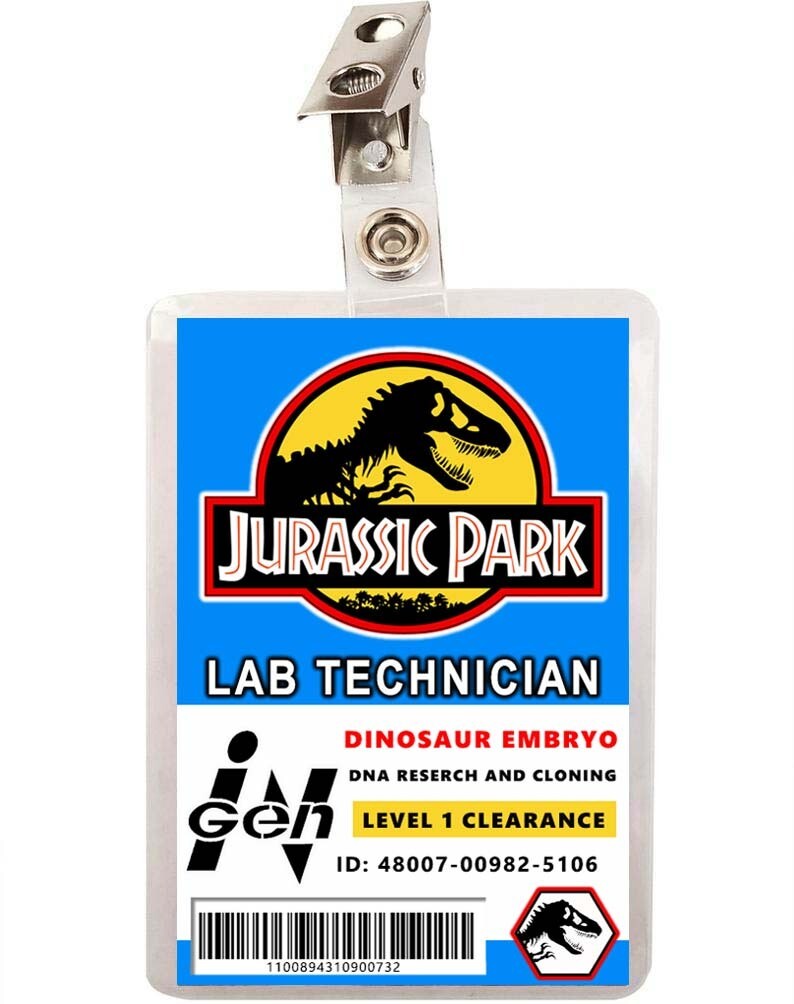 Jurassic Park Lab Technician ID Badge 