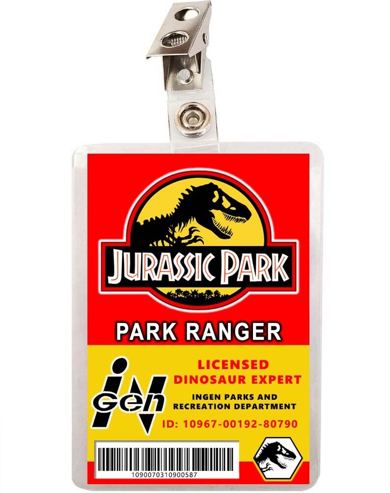 Jurassic Park Ranger License ID Badge 