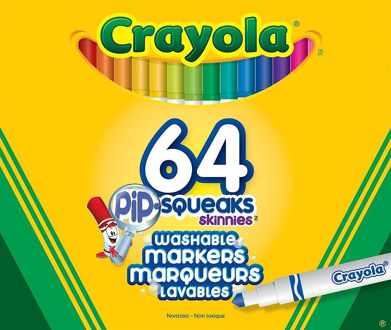 Crayola 64 Pip-Squeak Skinnies Markers - Free Shipping 