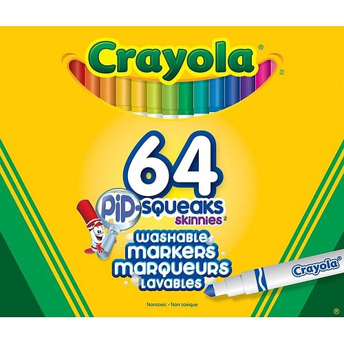 Crayola 64 Pip-Squeak Skinnies Markers - Free Shipping 