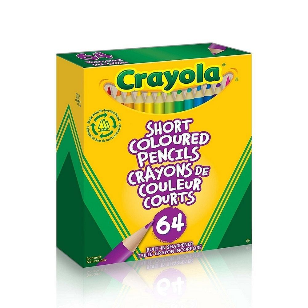 Crayola 64 Short Colored Pencils - Free Shipping