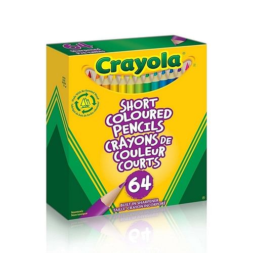 Crayola 64 Short Colored Pencils - Free Shipping