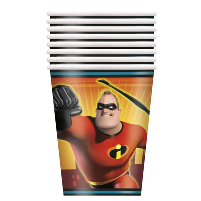 The Incredibles 2 Movie 9oz Paper Cups [8 Per Package] - Free Shipping 