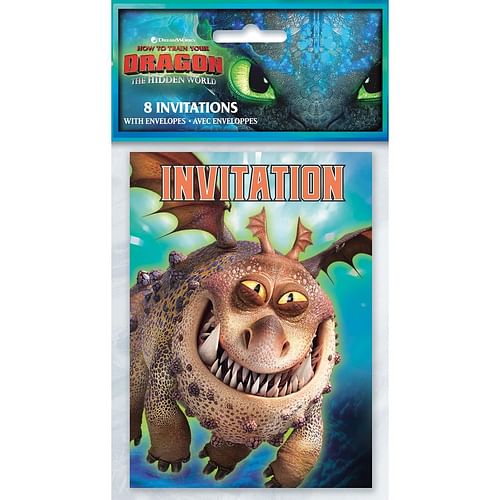 How to Train Your Dragon: The Hidden World - Party Invitations [8 per Package] - Free Shipping