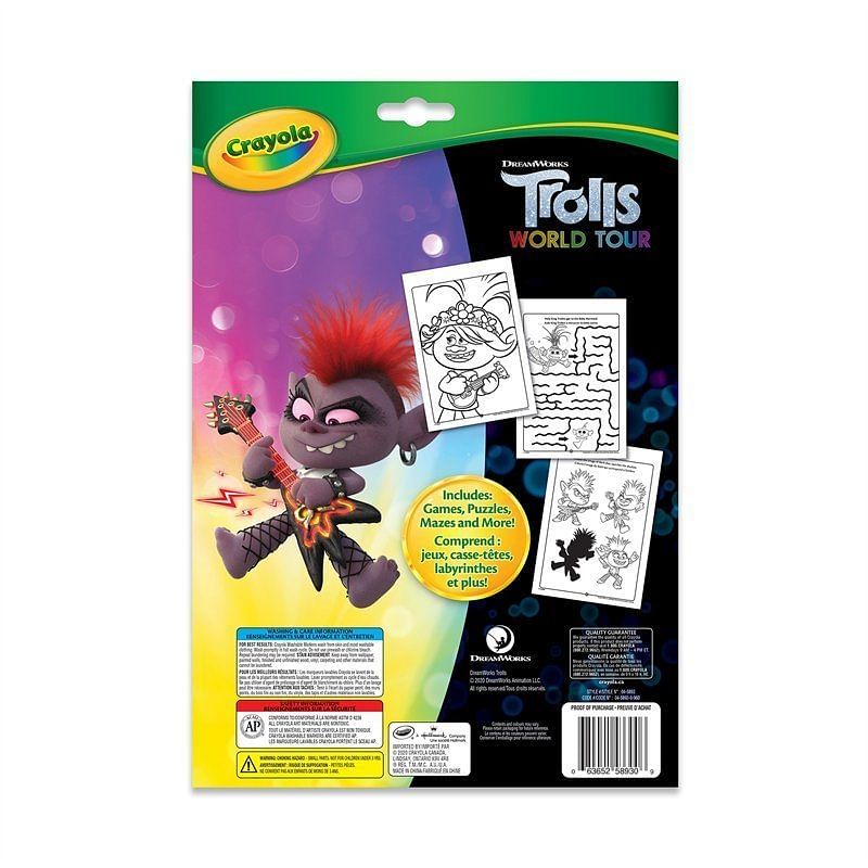 Crayola Coloring & Activity Book - Trolls World Tour - Free Shipping