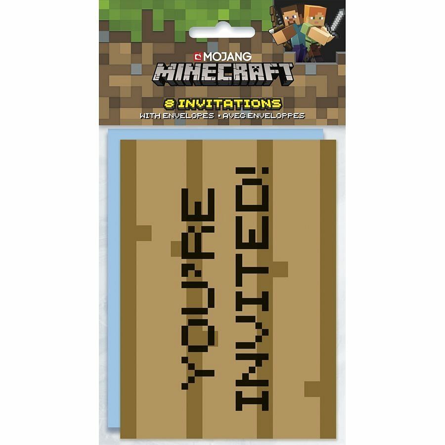 Minecraft Invitations [8 Per Package] - Free Shipping 