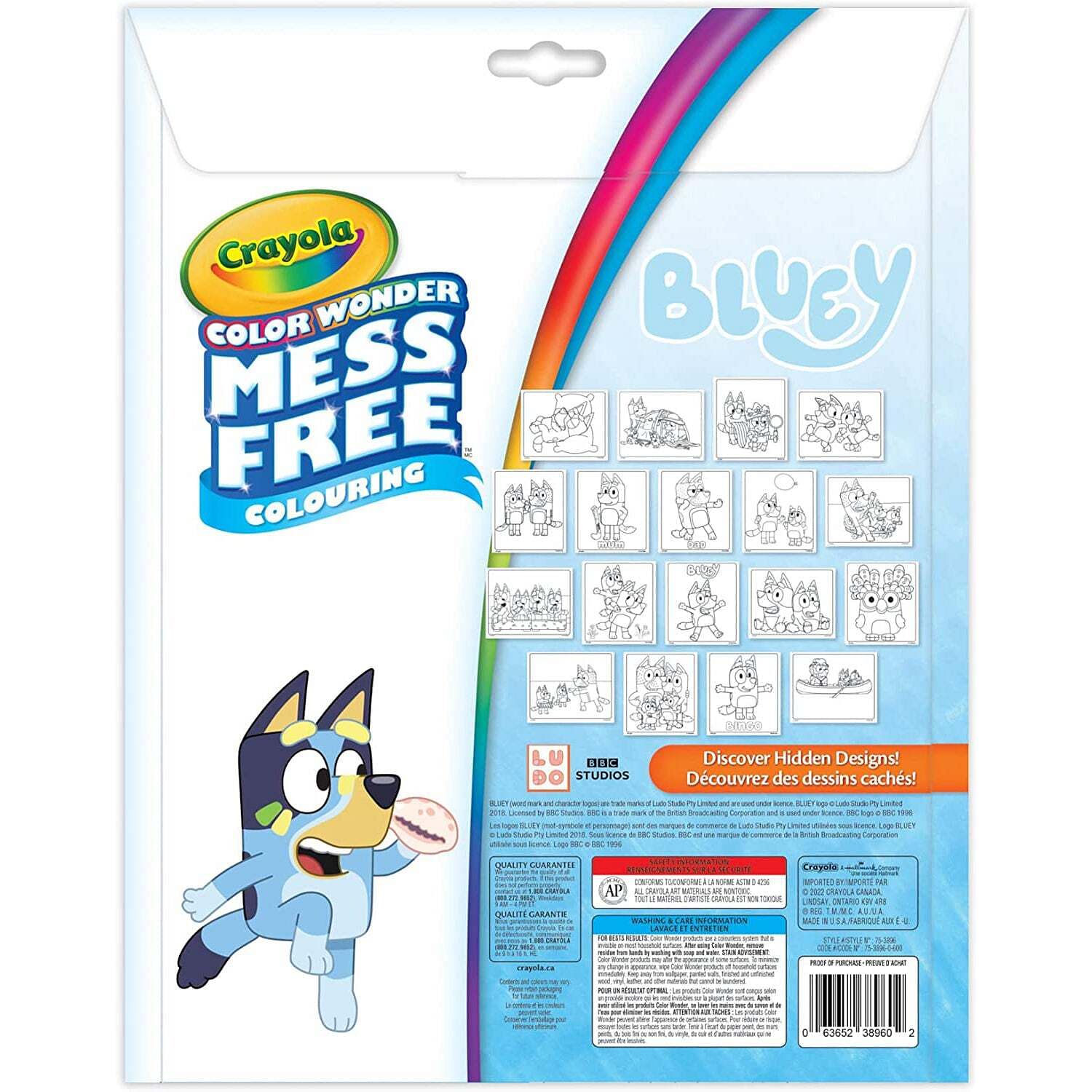 Crayola Color Wonder Mess-Free Colouring Pages & Mini Markers - Bluey - Free Shipping