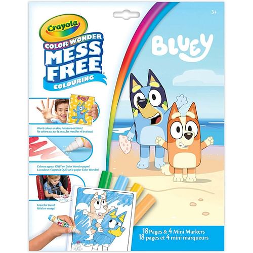 Crayola Color Wonder Mess-Free Colouring Pages & Mini Markers - Bluey - Free Shipping