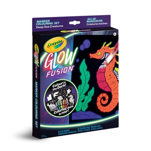 Crayola Glow Fusion Marker Coloring Set - Deep Sea Creatures - Free Shipping 