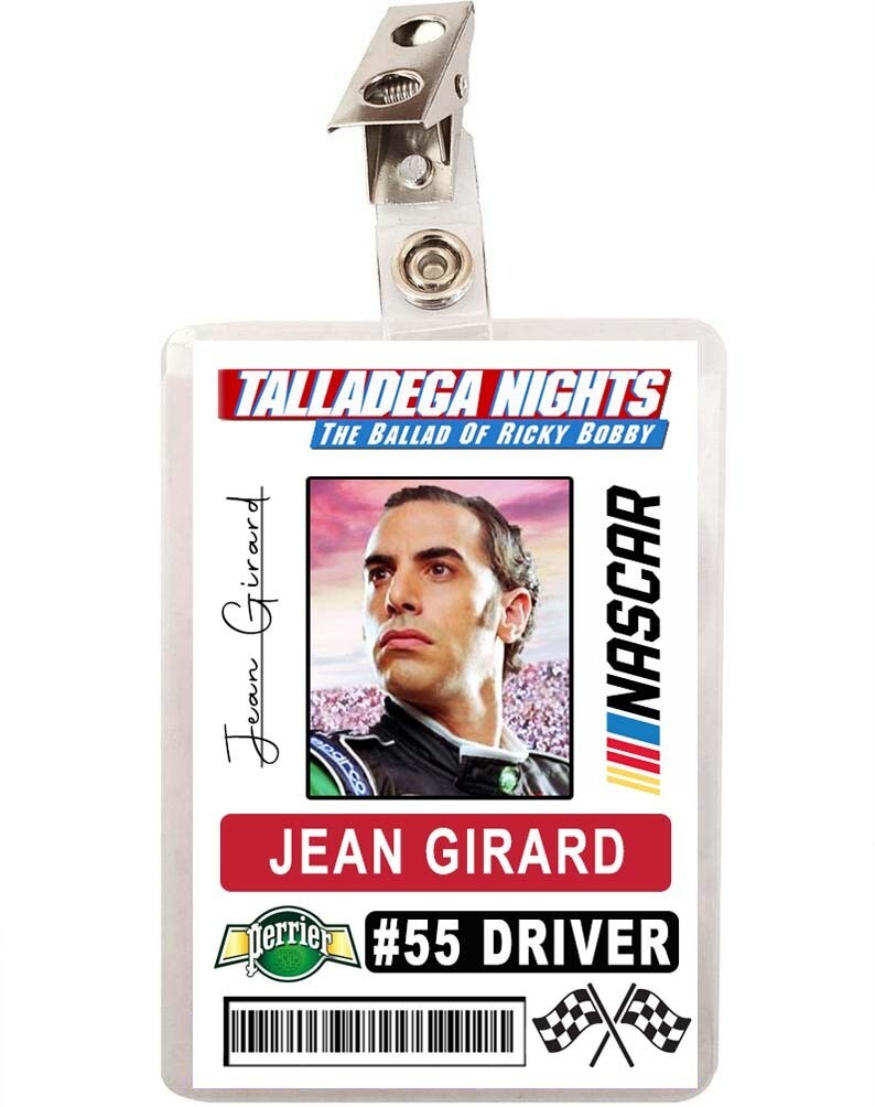 Talladega Nights Jean Girard Nascar Driver ID ID Badge 