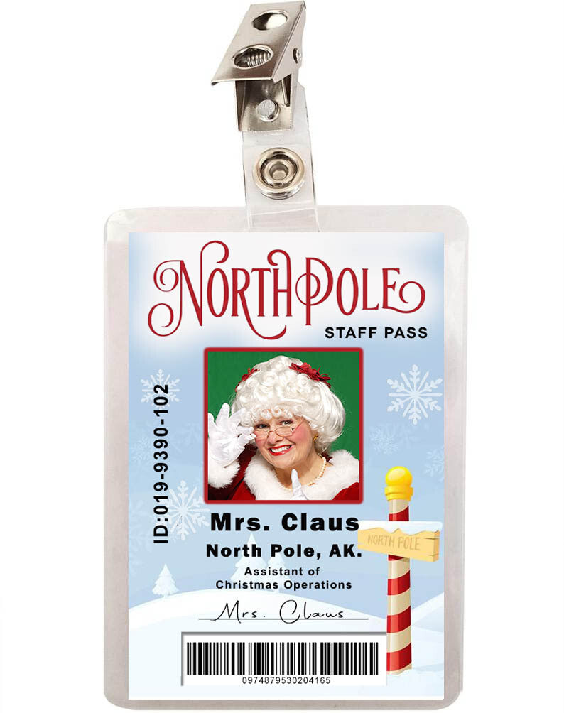 North Pole Mrs Claus ID Badge 