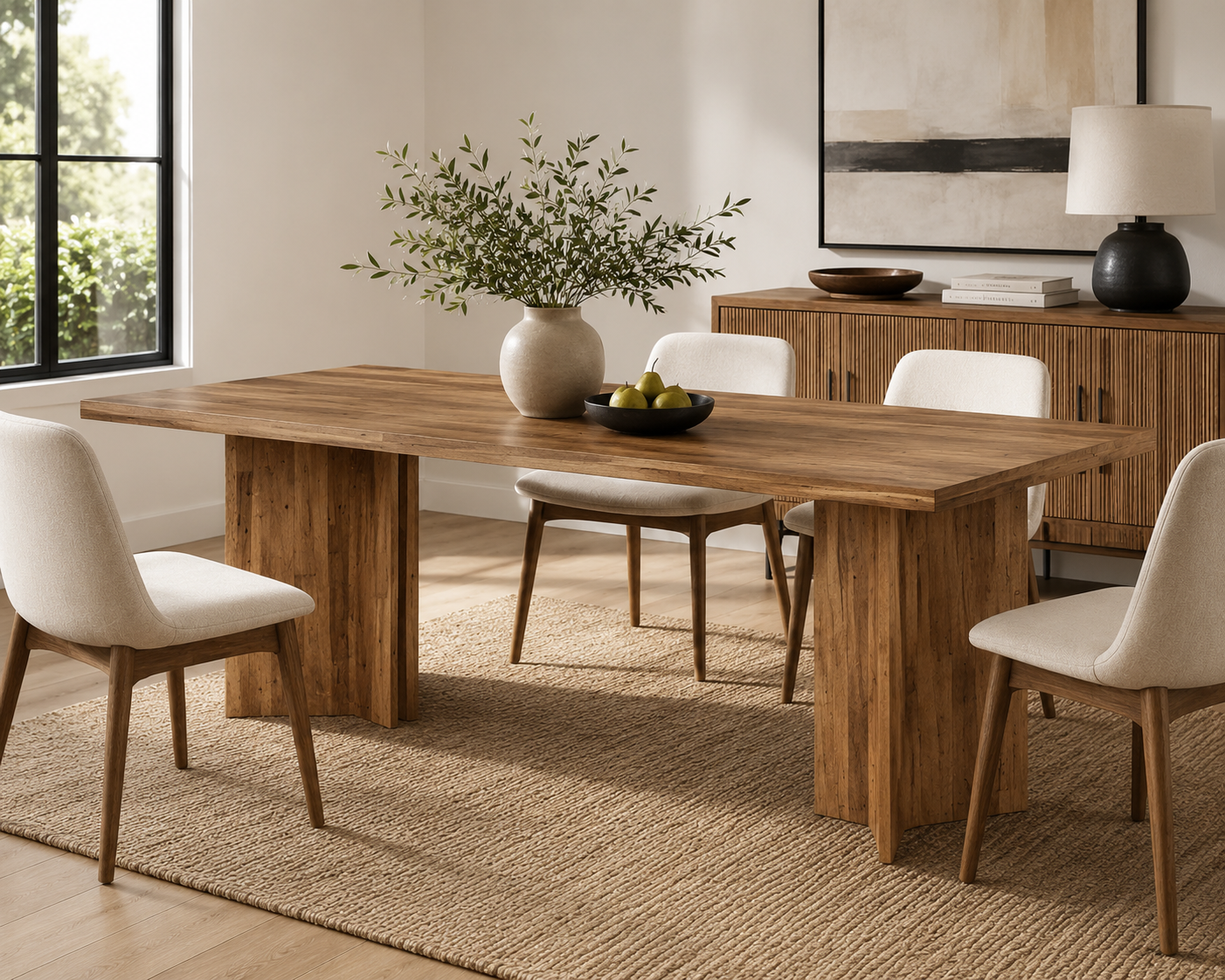 Rustic 63” Dining Table for 4-6 People