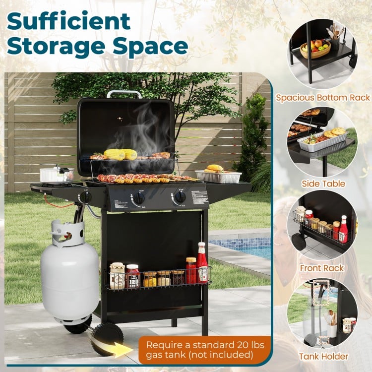 30,000 BTU Outdoor Burner Propane Gas Grill on Wheels
