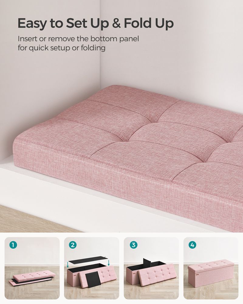 SONGMICS MAZIE Collection 43'' Folding Storage Ottoman Bench 