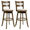 30.5 Inch Swivel Barstools with Backrest & Upholstered Seat-Set of 2