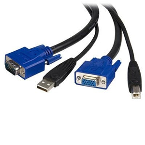 10 ft 2-in-1 Universal USB KVM Cable - Video / USB cable - HD-15, 4 pin USB Type B (M) - 4 pin USB Type A, HD-15 - 10