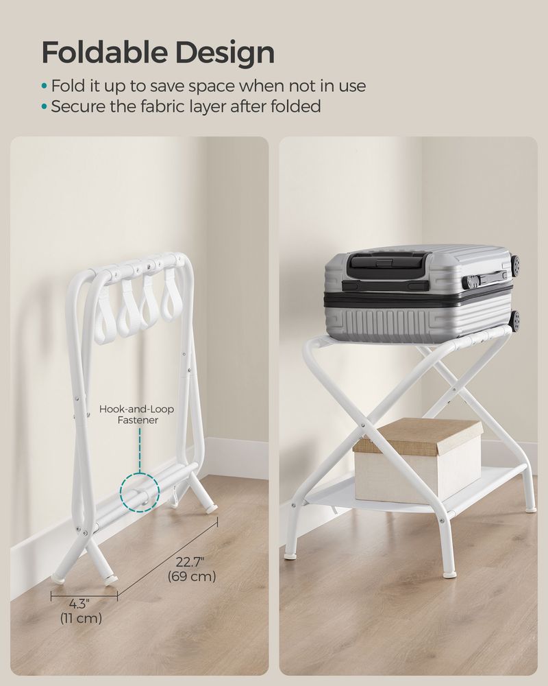 SONGMICS Black Foldable Luggage Rack 